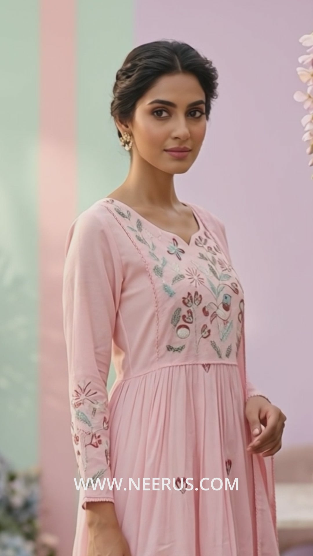 Baby Pink Cotton Embroidery Three Piece Set