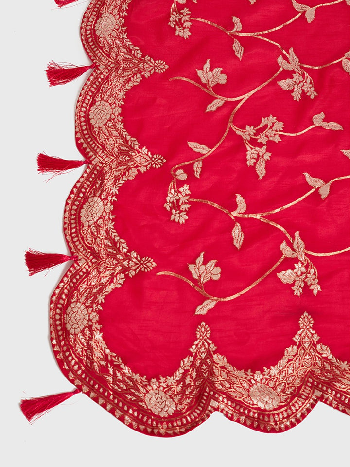 Neerus Yellow silk flared lehenga set - detail view 2