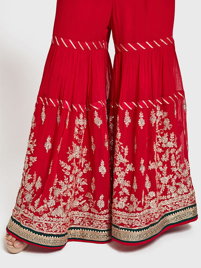 Neeru'S Beige Color Georgette Fabric Ghagra Set