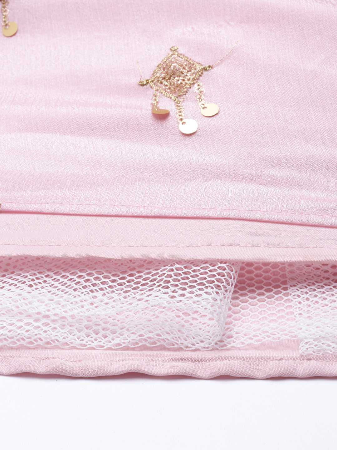 Neerus Pink Color Georgette Fabric Kurta Set