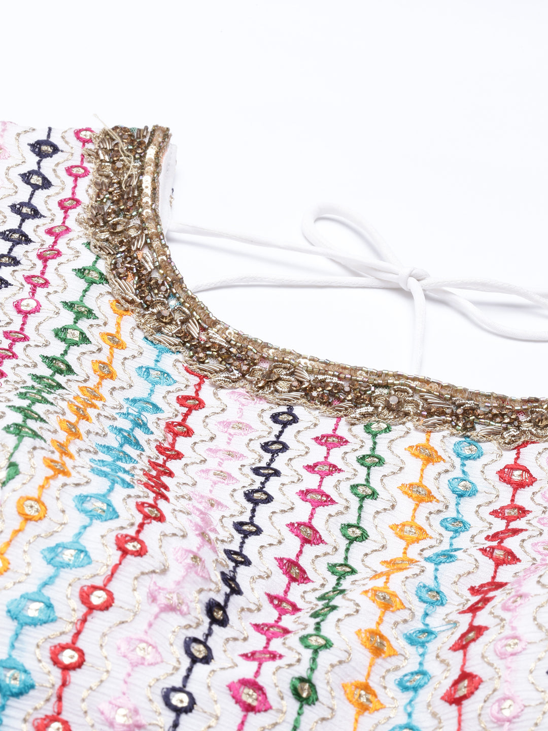 Neerus Pink Color Georgette Fabric Kurta Set