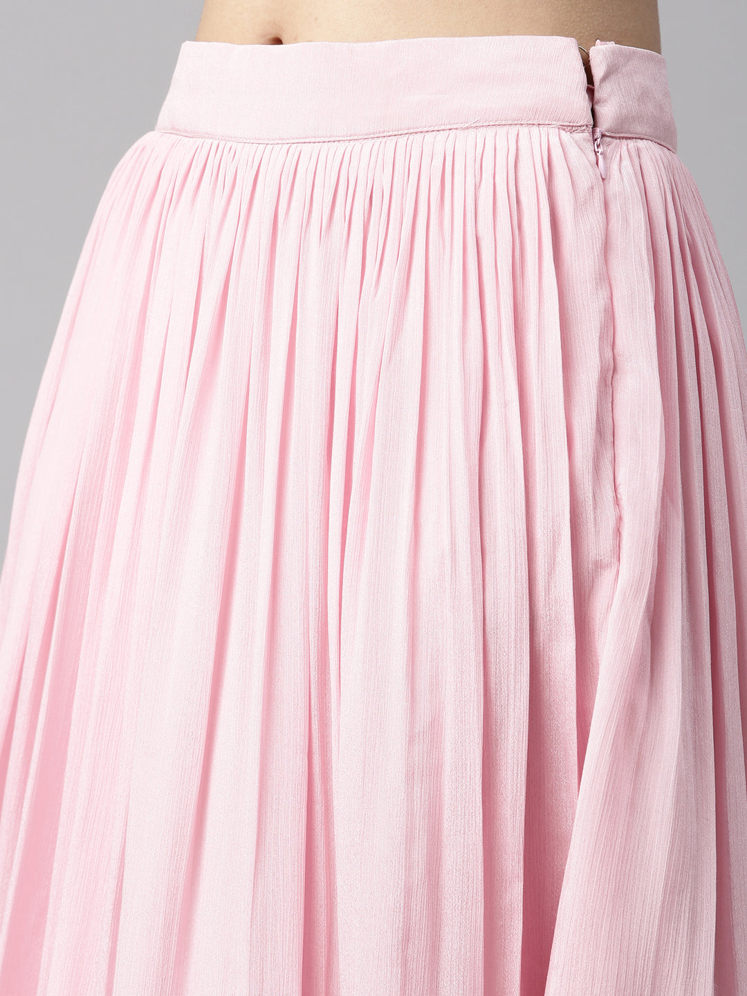 Neerus Pink Color Georgette Fabric Kurta Set