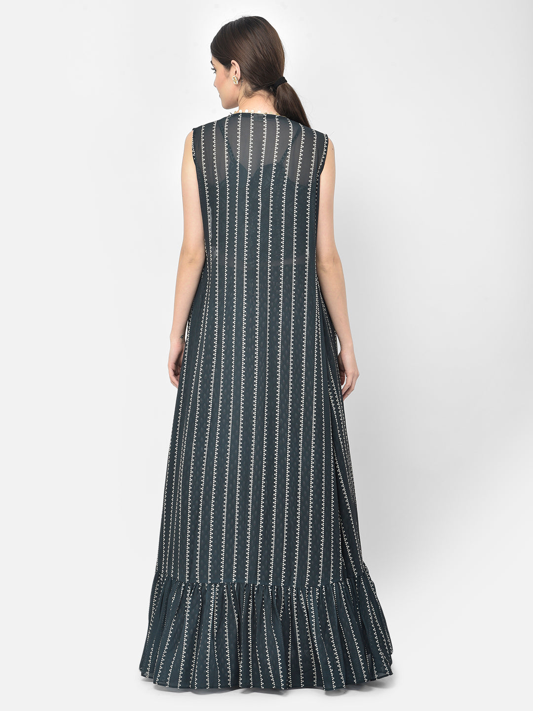 Neerus Peacock Color Georgette Fabric Suit Set