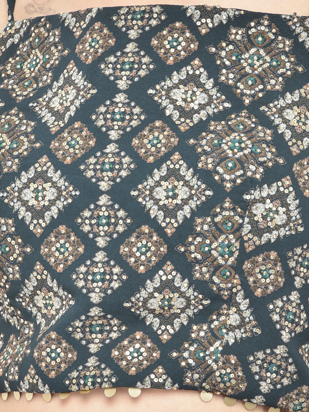 Neerus Peacock Color Georgette Fabric Suit Set