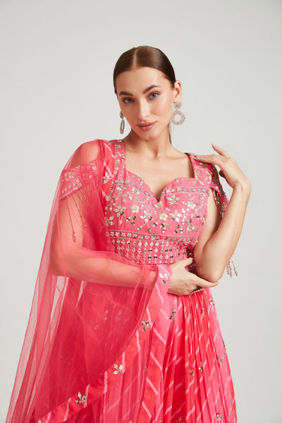 Neeru's Pink Color Georgette Fabric Gown