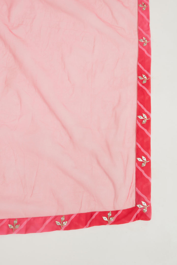 Neerus Pink georgette maxi gown - detail view 4