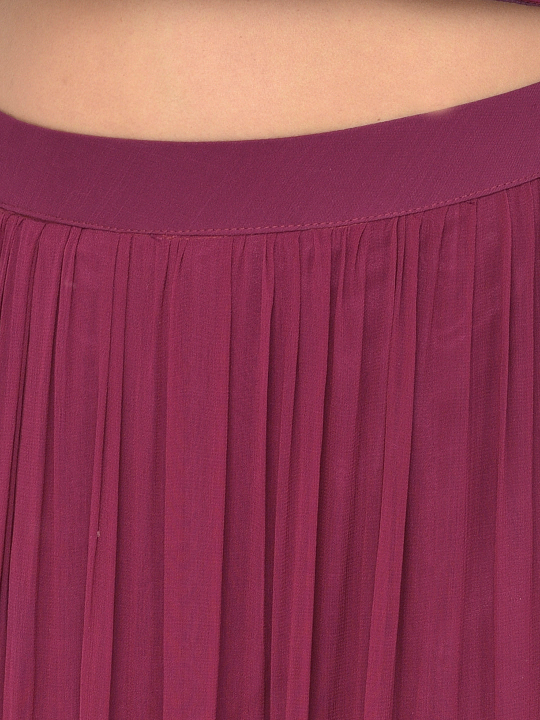 Neerus Maroon georgette embellished lehenga choli - detail view 2