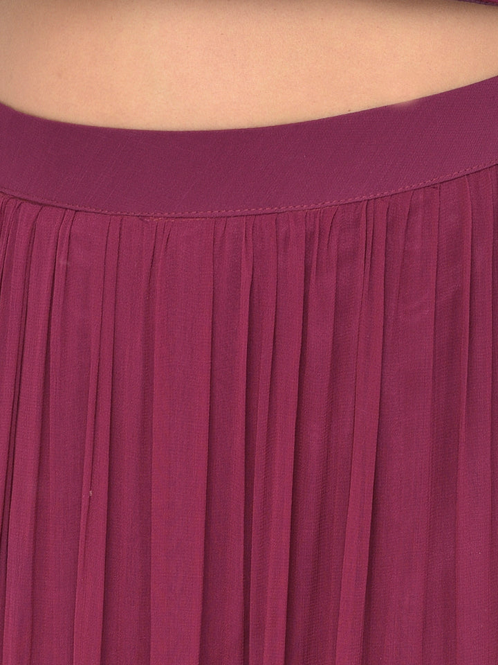 Neerus Maroon georgette embellished lehenga choli - detail view 2