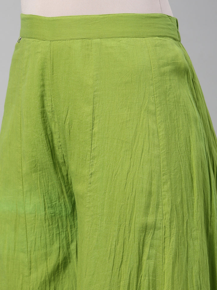 Neerus Yellow polyester solid palazzo bottom - detail view 5
