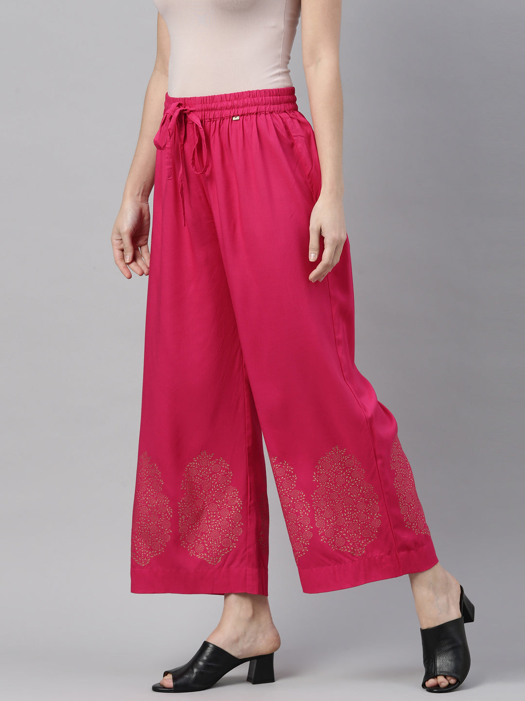Neeru'S Rani Pink Color Plazzo