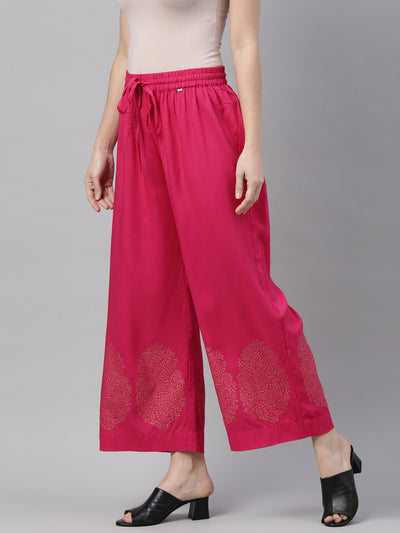 Neeru'S Rani Pink Color Plazzo