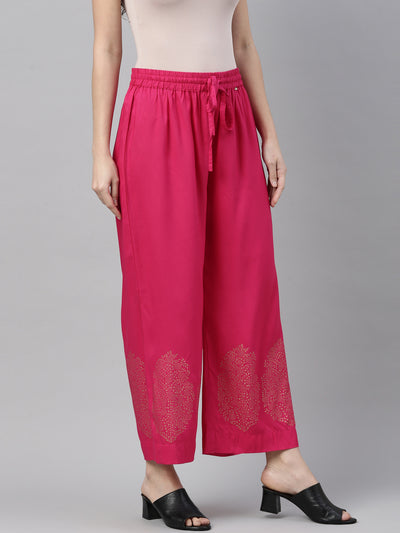 Neeru'S Rani Pink Color Plazzo