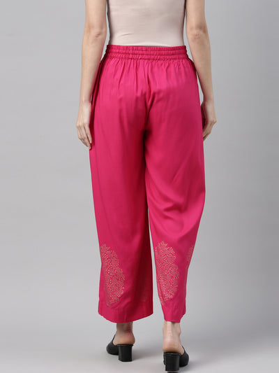 Neeru'S Rani Pink Color Plazzo