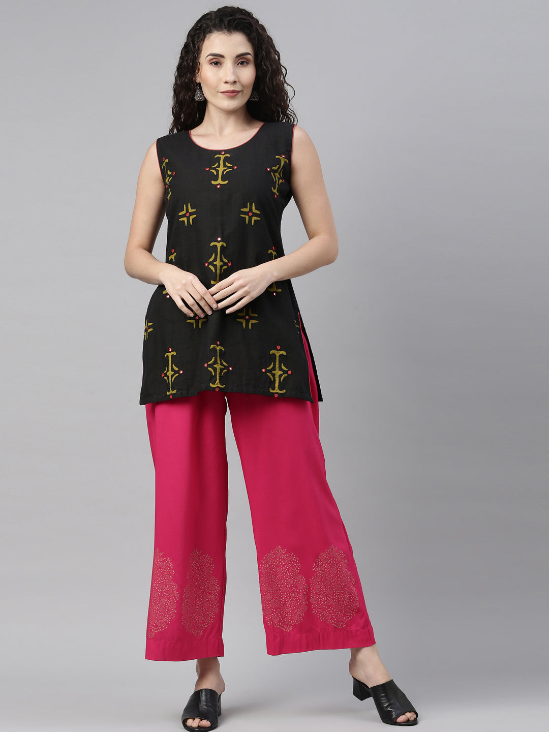 Neeru'S Rani Pink Color Plazzo