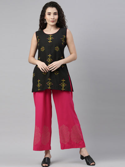 Neeru'S Rani Pink Color Plazzo