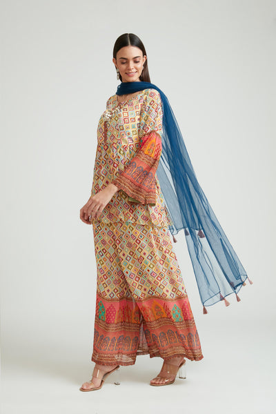 Neeru'S BEIGE Color GEORGETTE Fabric Anarkali Suit Set