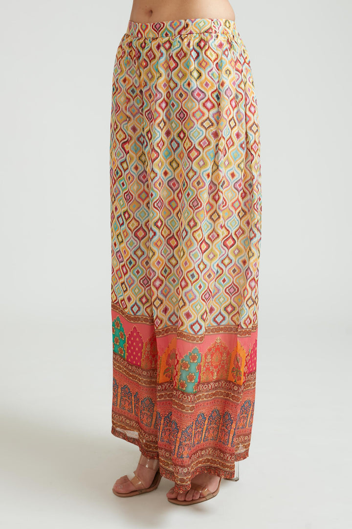 Neerus Beige Color Georgette Fabric Anarkali Suit Set