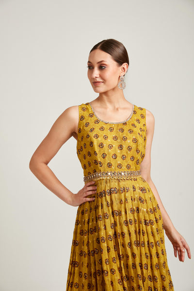 Neeru's Mustard Color Gown
