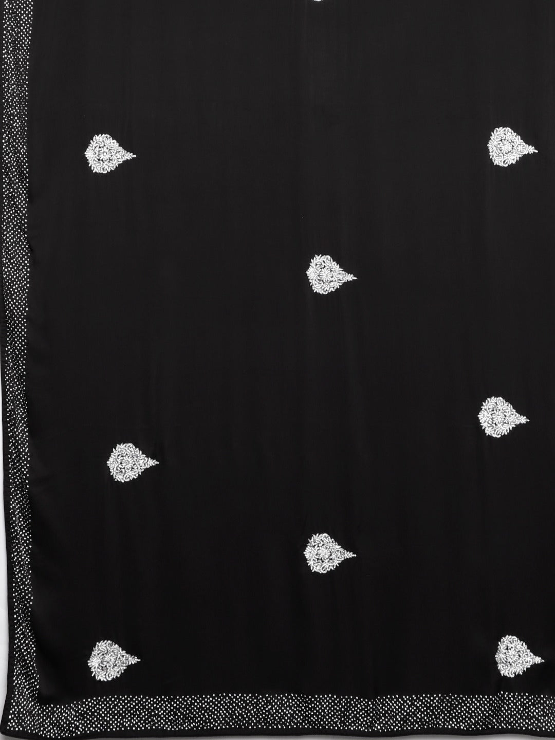 Neerus Black Printed Saree With Blouse