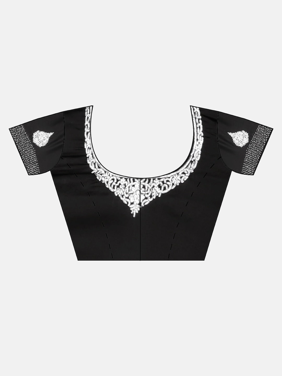 Neerus Black Printed Saree With Blouse