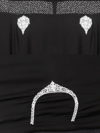 Neeru's Black Printed Saree With Blouse