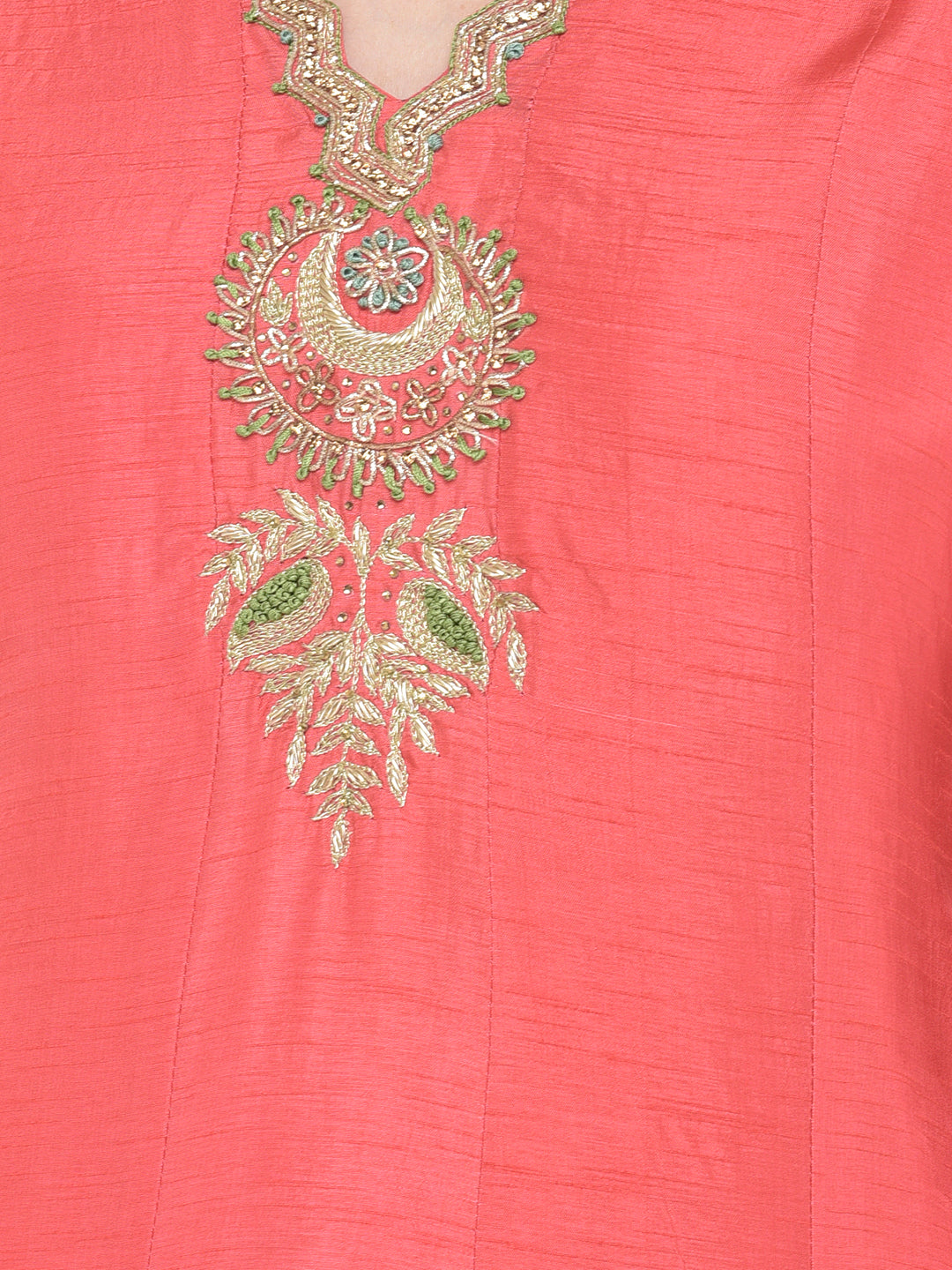 Neerus'S tomato color, silk fabric suit-pant
