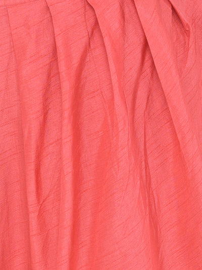 Neerus'S tomato color, silk fabric suit-pant