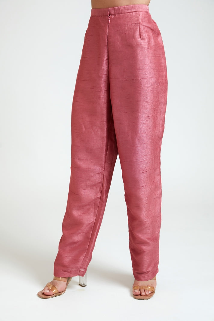Neerus Women Silk Pink Kurta Set