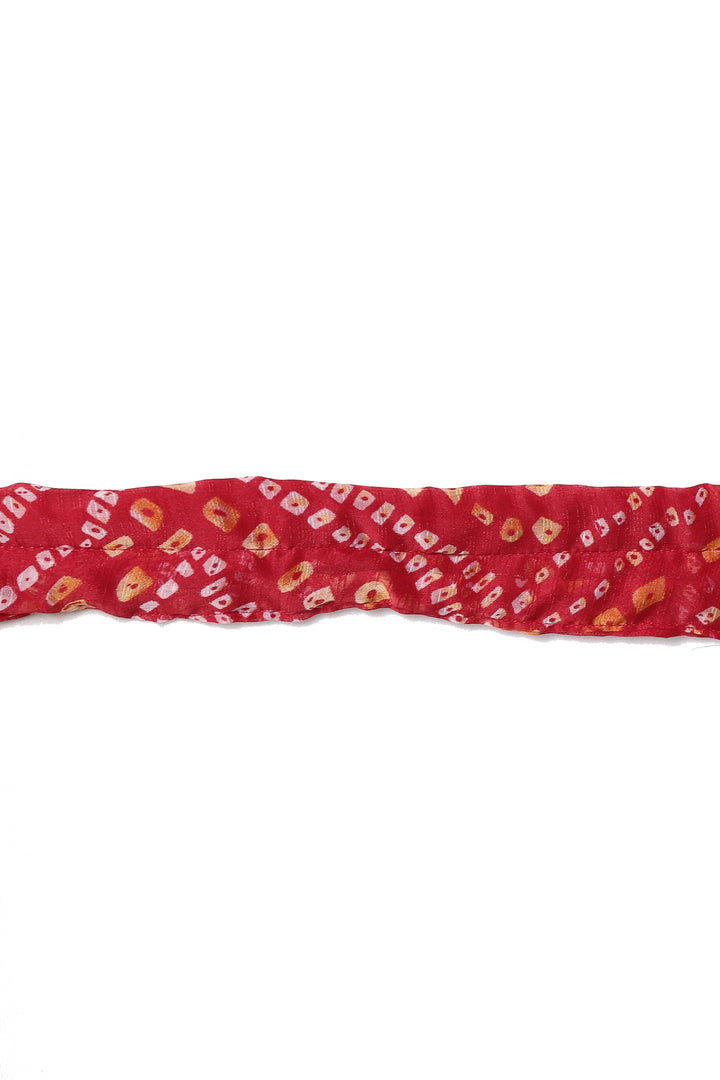 Neerus Red chiffon printed suit set - detail view 5