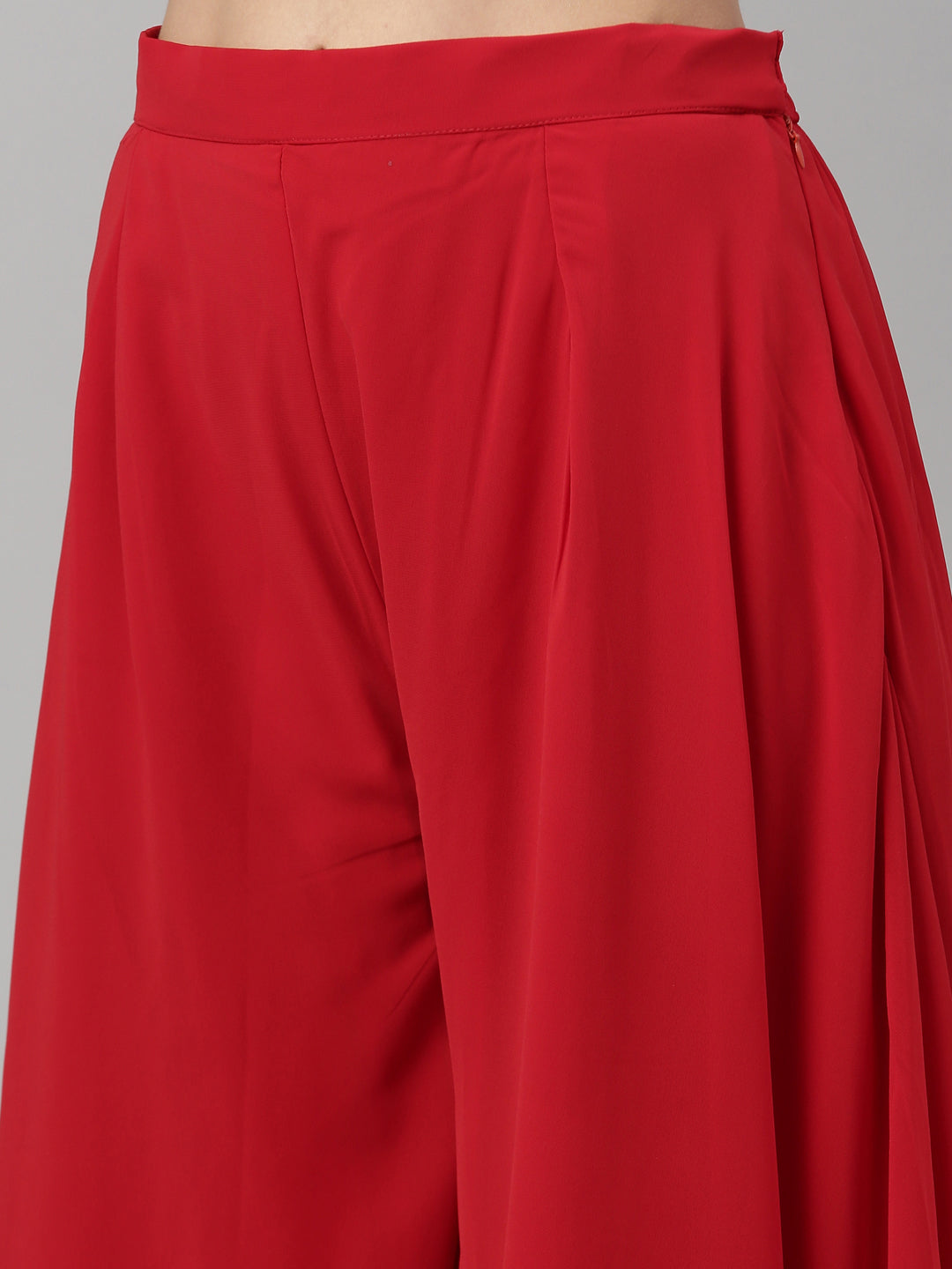 Neerus Red chiffon printed suit set - detail view 7