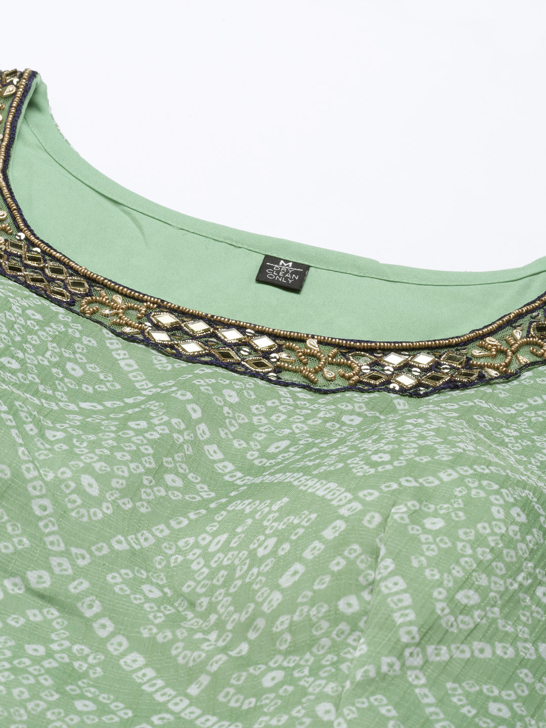 Neerus Green Color Chiffon Fabric Kurta