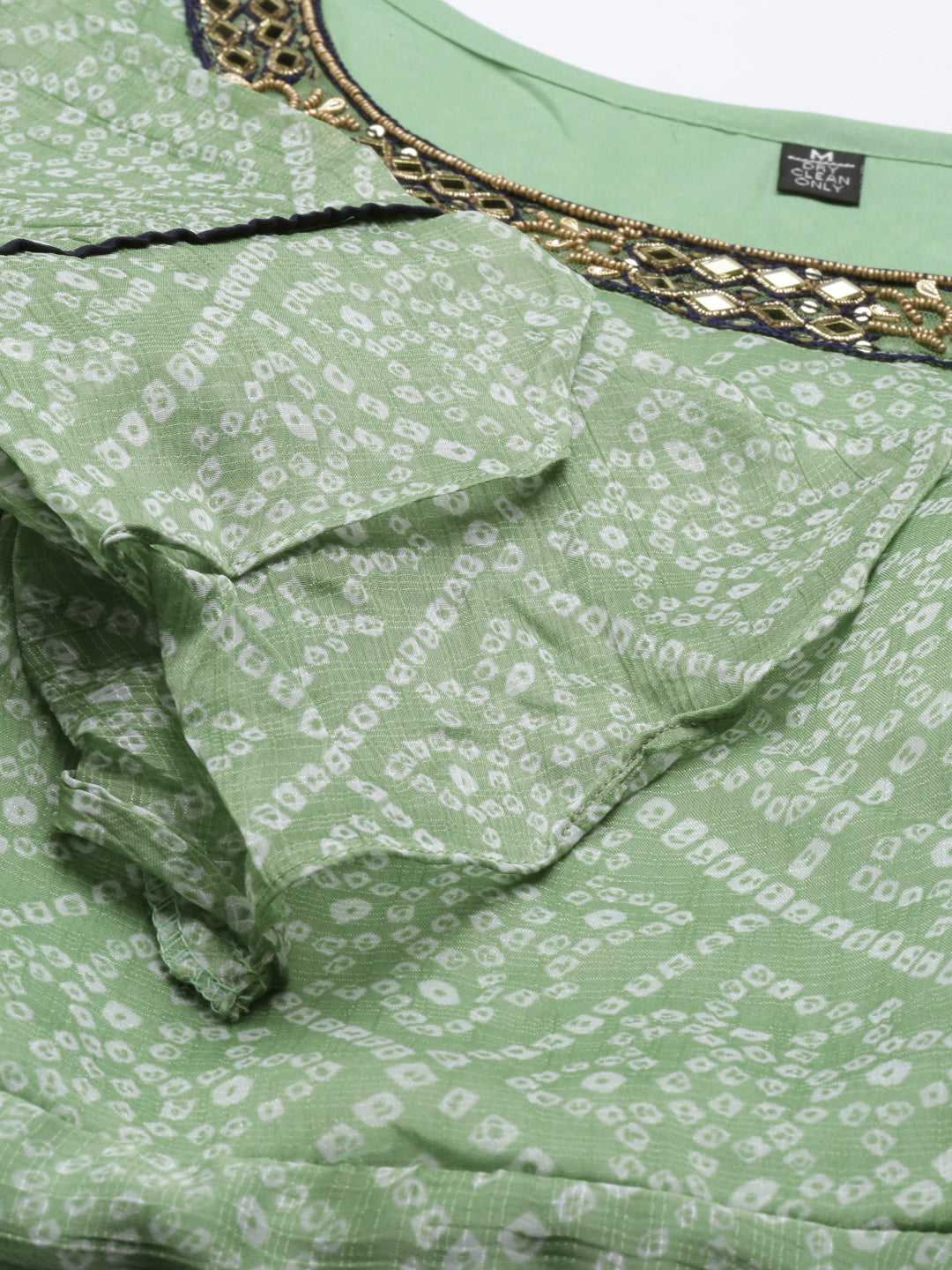 Neerus Green Color Chiffon Fabric Kurta