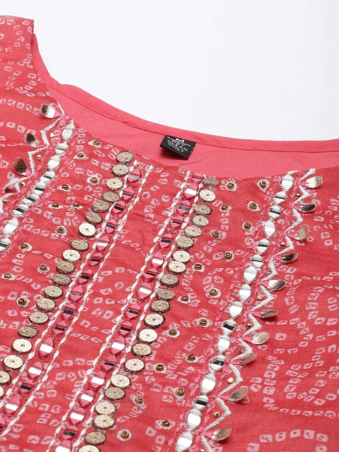 Neerus Carrot Color Georgette Fabric Kurta