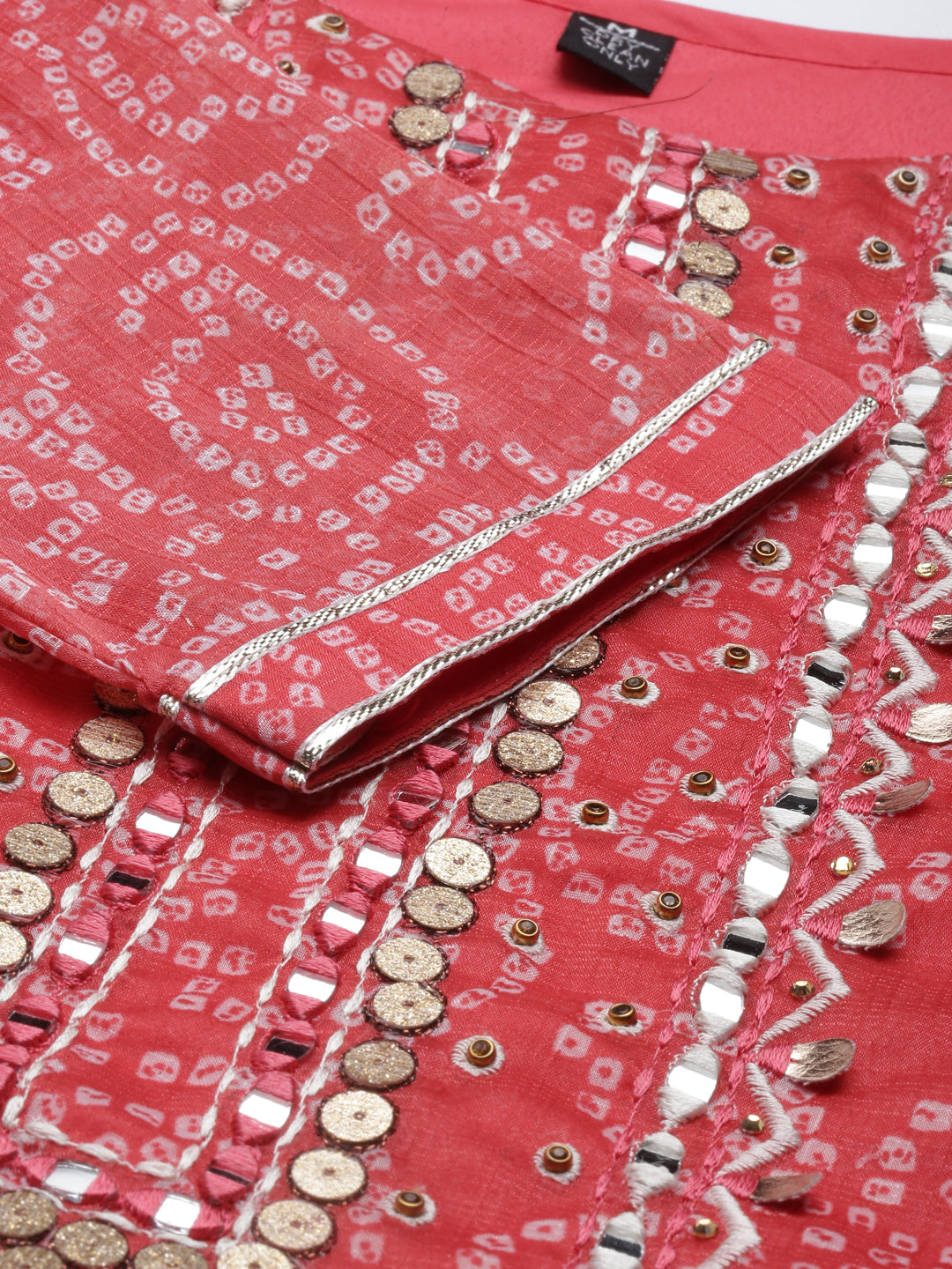 Neerus Carrot Color Georgette Fabric Kurta