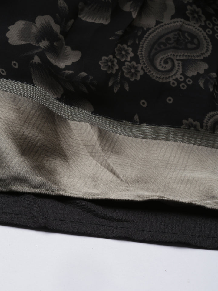 Neerus Black Color Georgette Fabric Gown