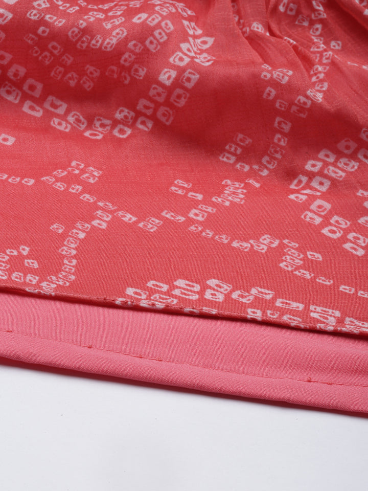 Neerus Carrot Color Georgette Fabric Kurta