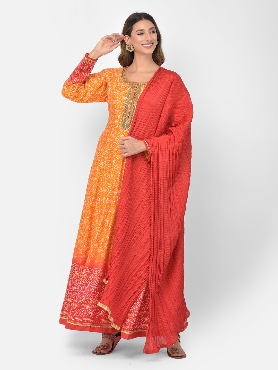 Neerus Mustard Color Silk Fabric Salwar Kameez