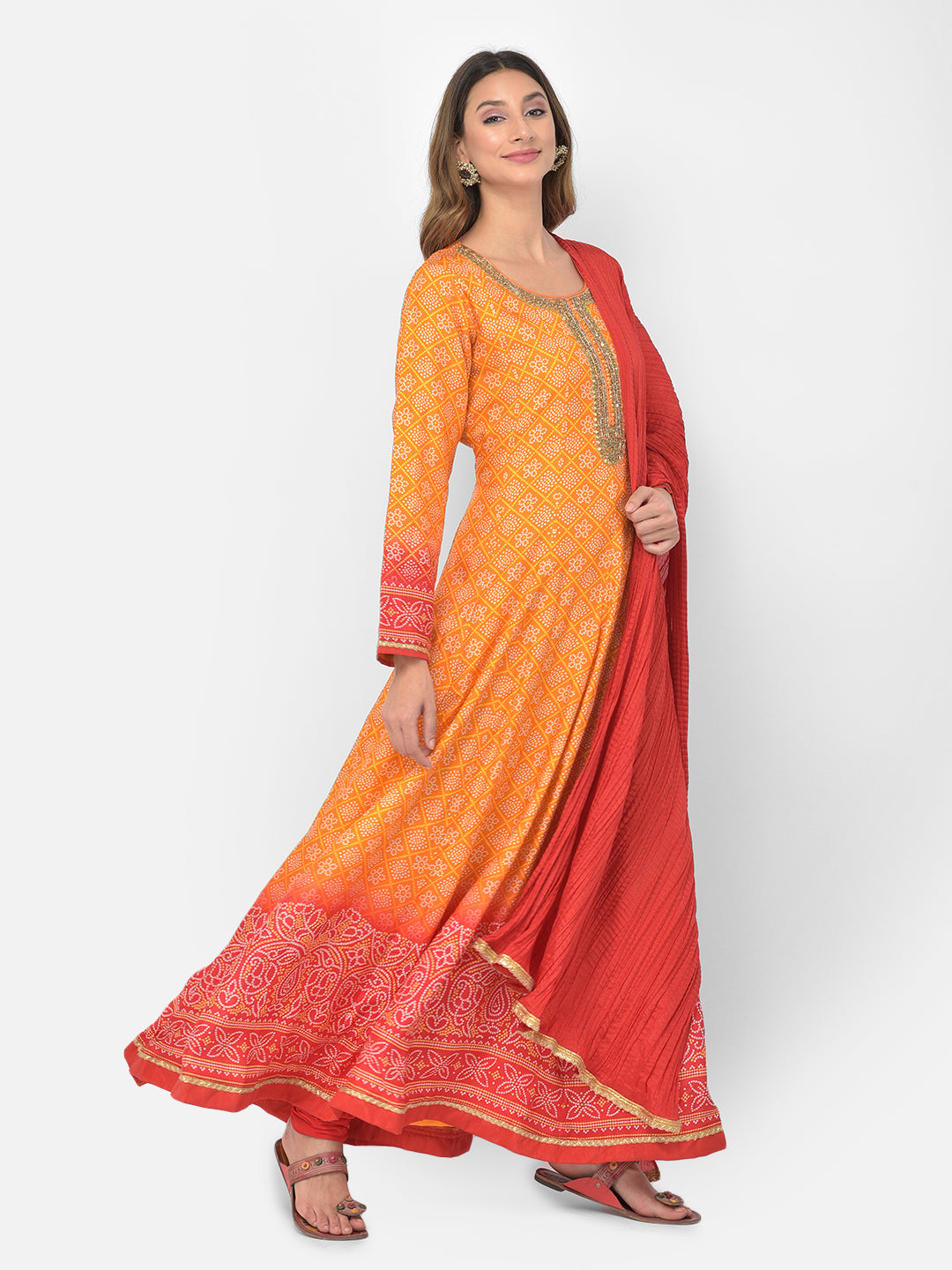 Neeru's mustard color silk fabric salwar kameez