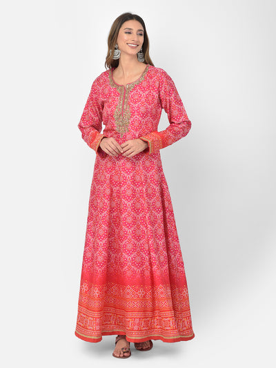 Neeru's Rani Color Silk Fabric Salwar Kameez