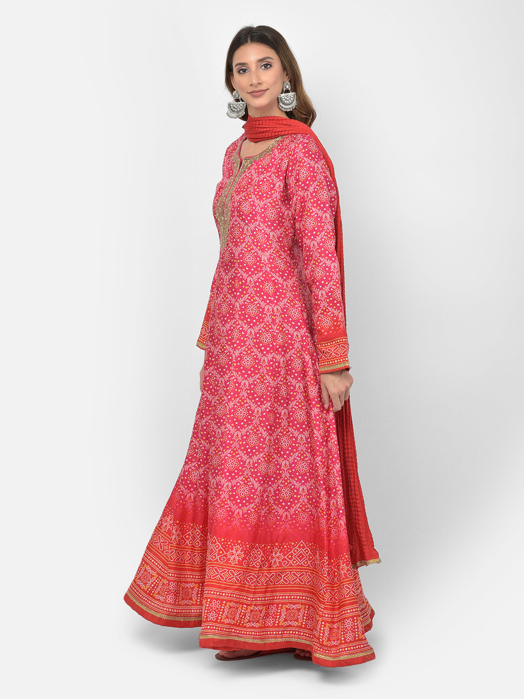 Neeru's Rani Color Silk Fabric Salwar Kameez