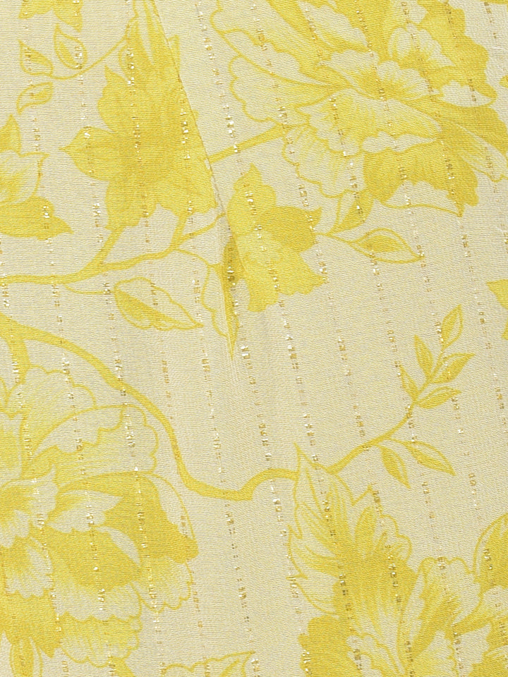 Neerus'S Lime Color Georgette Fabric Suit-Gharara