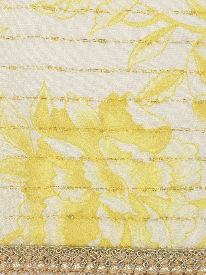 Neerus'S Lime Color Georgette Fabric Suit-Gharara