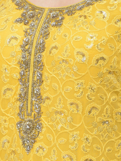 Neerus'S yellow color, georgette fabric suit-gharara