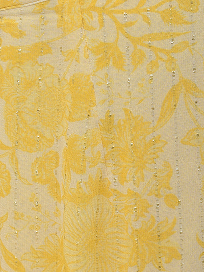 Neerus'S yellow color, georgette fabric suit-gharara
