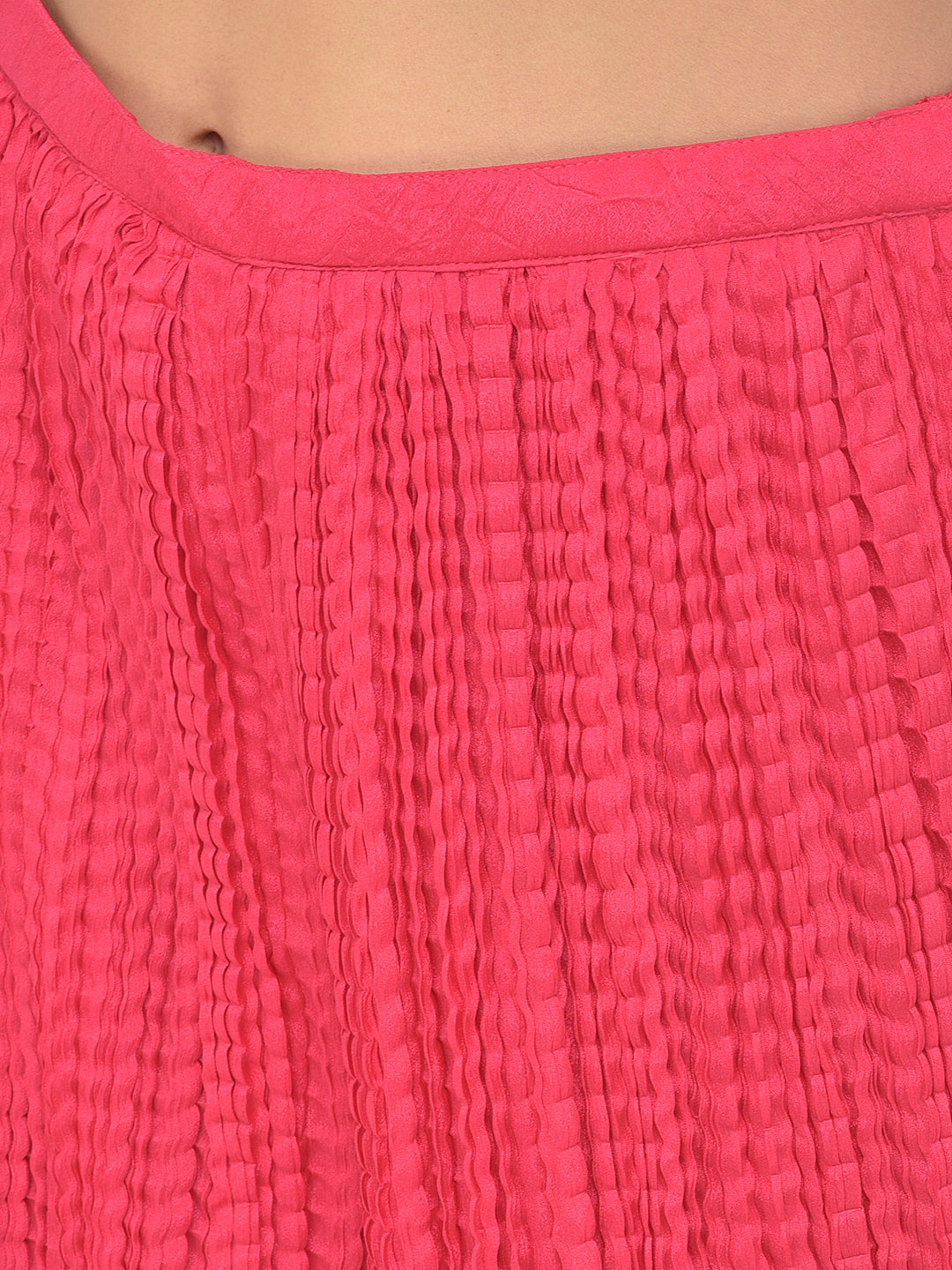 Neerus Orange silk Bandhani embellished kurta set - detail view 14