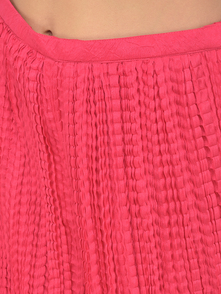 Neerus Orange silk Bandhani embellished kurta set - detail view 14