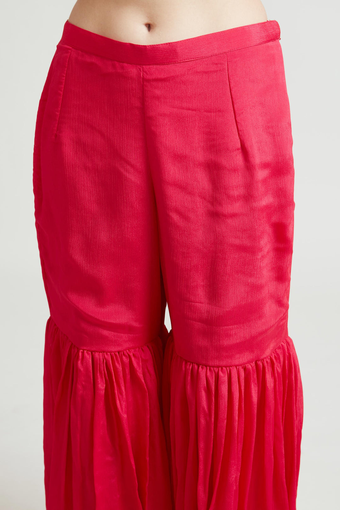 Neerus Pink Banarasi woven anarkali suit set - detail view 1