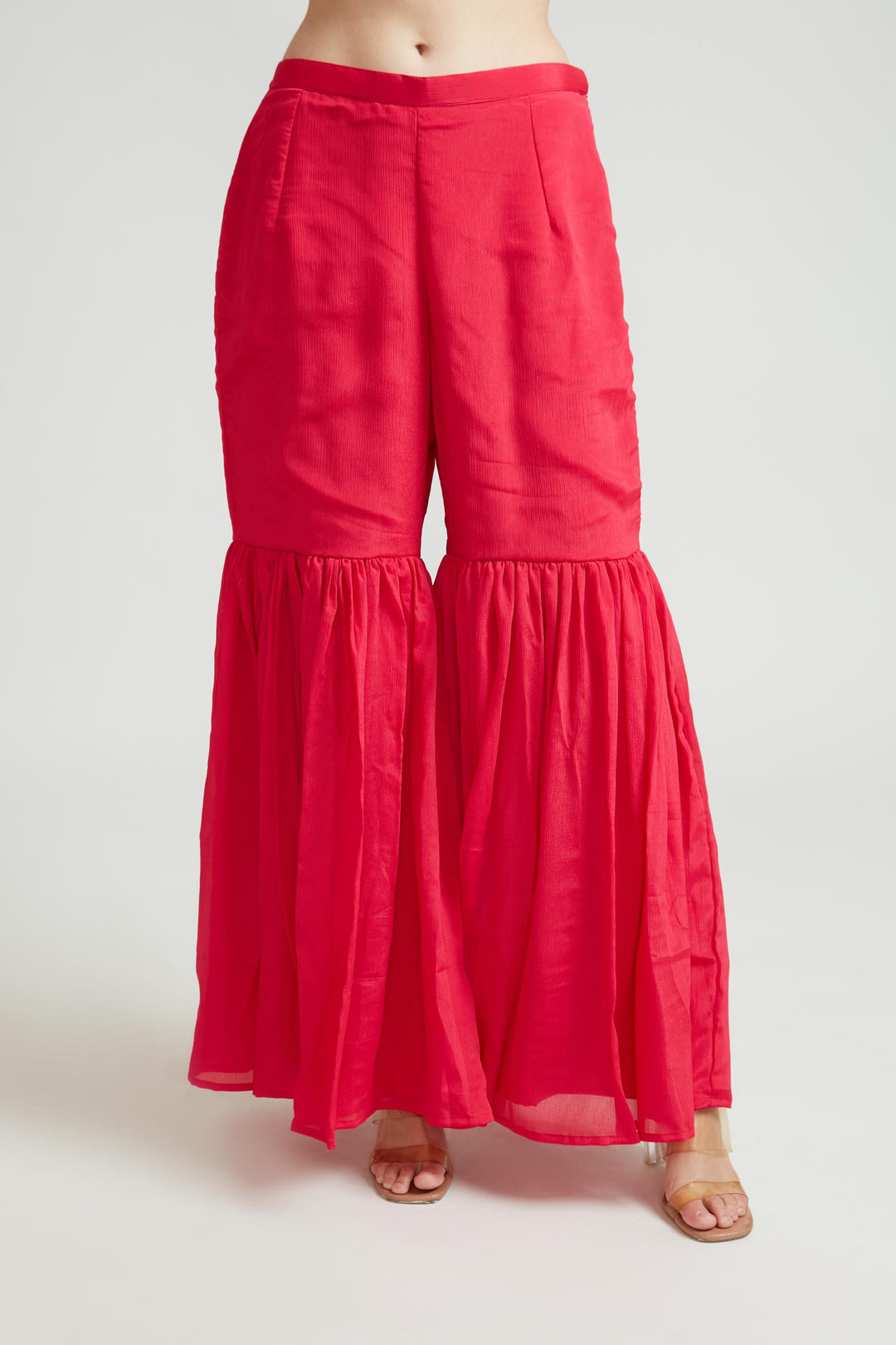 Neerus Pink Banarasi woven anarkali suit set - detail view 2
