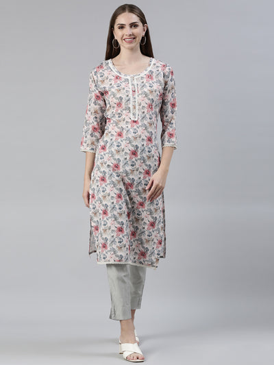 Neerus Printed Straight Printed Cotton Kurtas