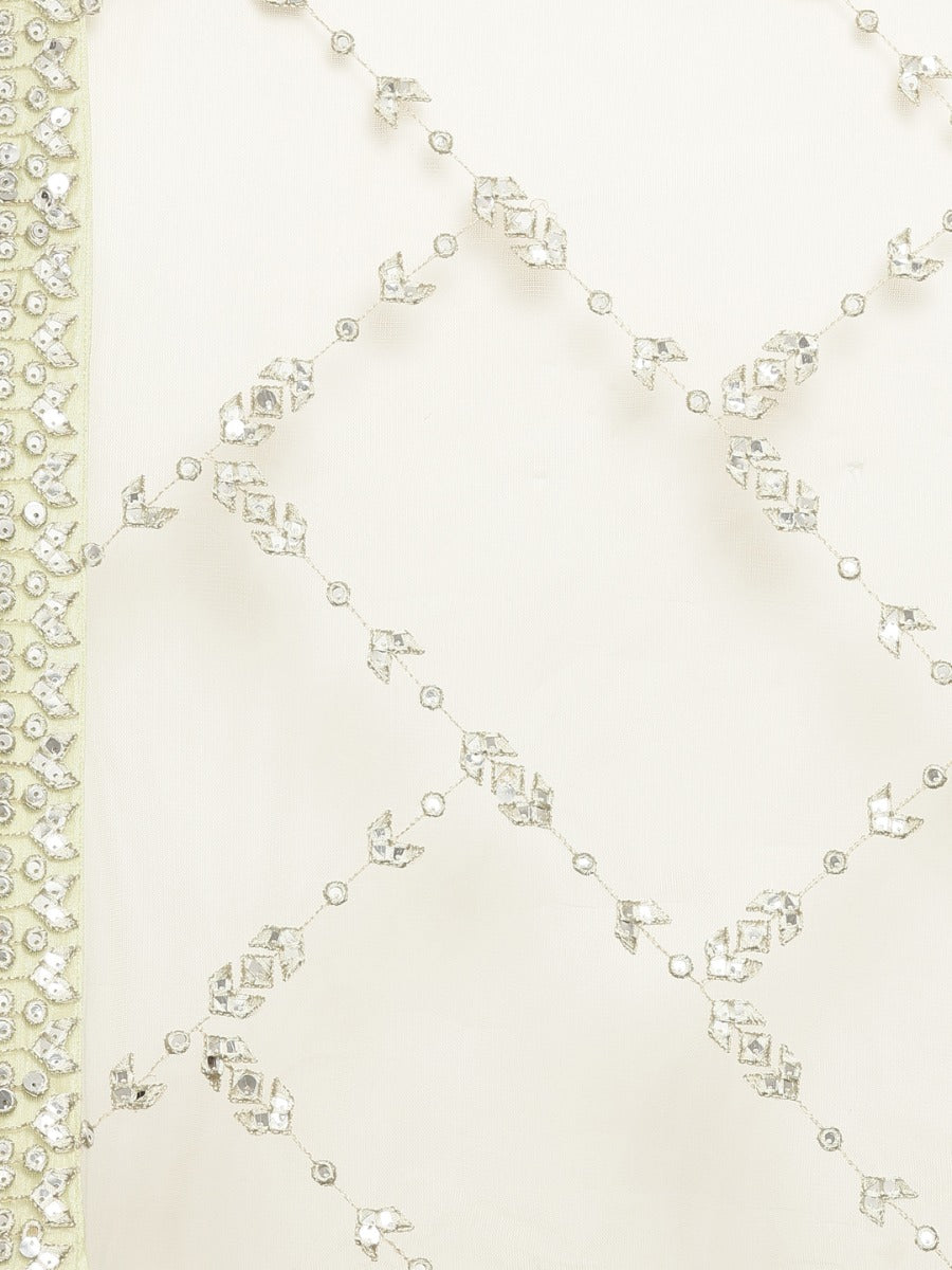 Neerus Pista Color Nett Fabric Ghagra Set